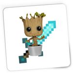 PC, gaming si accesorii - Periferice PC - Mousepad - Mousepad Gaming Baby Groot Minecraft Diamond Sword Bebe, 21x19 cm - Infinity.ro