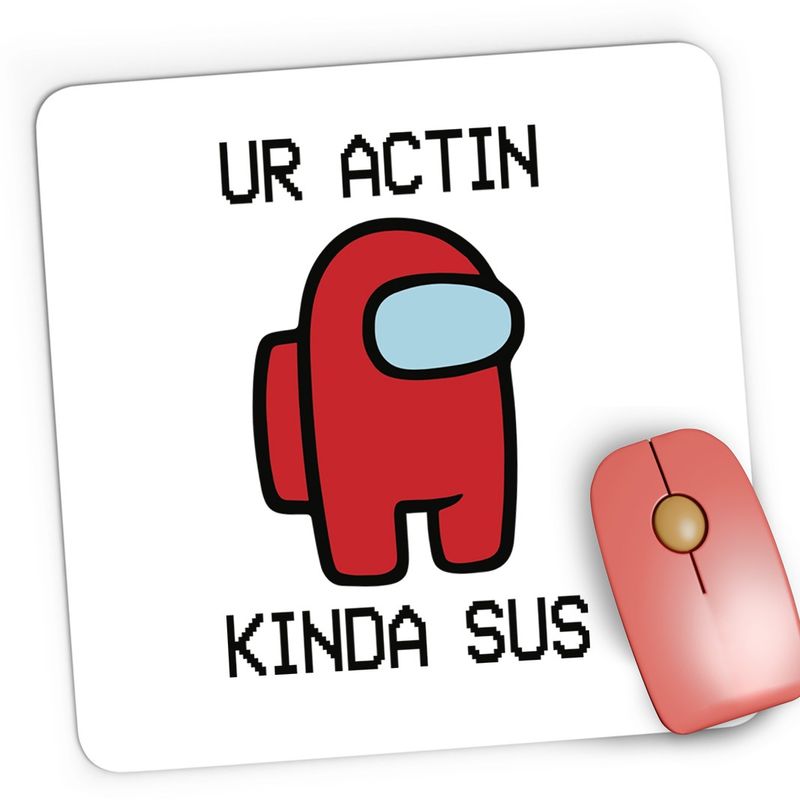 PC, gaming si accesorii - Periferice PC - Mousepad - Mousepad Gaming Ur Actin Kinda Sus Among Us, 21x19 cm - Infinity.ro