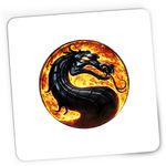 PC, gaming si accesorii - Periferice PC - Mousepad - Mousepad Gaming Mortal Kombat Sarpe Dragon Video Games Gold, 21x19 cm - Infinity.ro