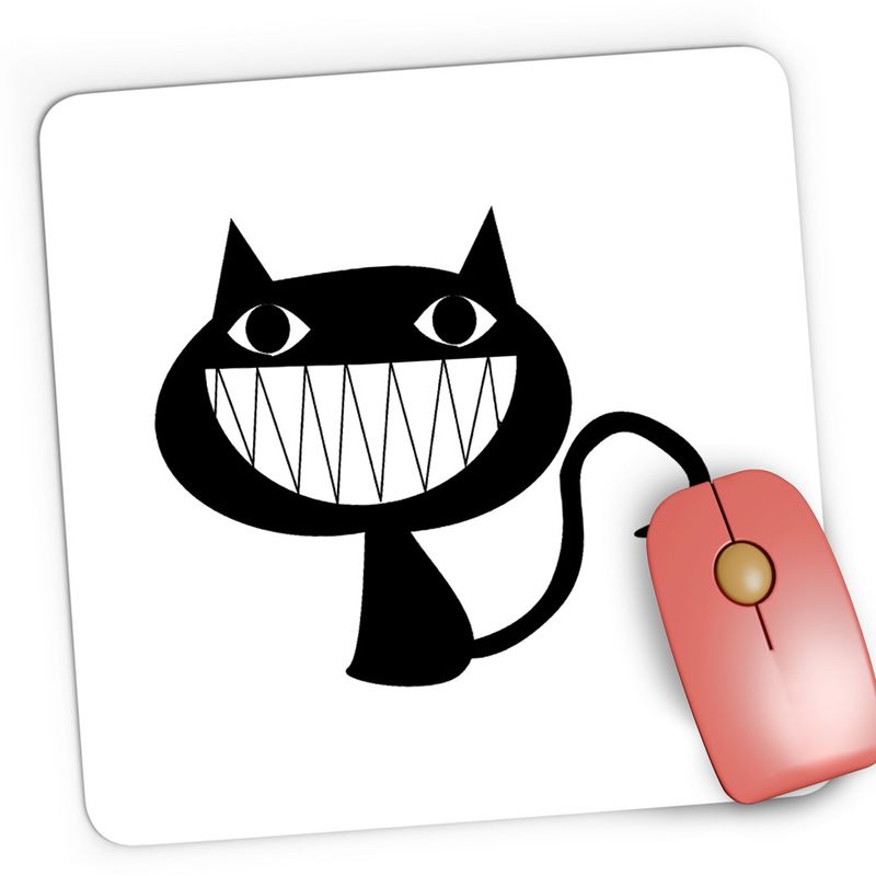 PC, gaming si accesorii - Periferice PC - Mousepad - Mousepad Gaming Cartoon Cat Black, 21x19 cm - Infinity.ro
