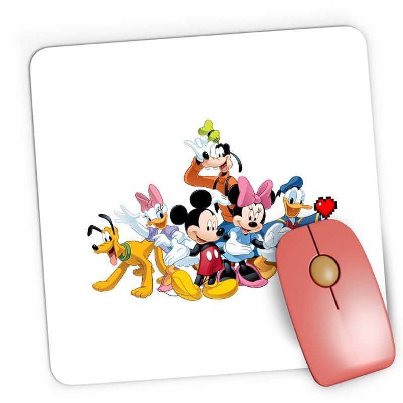 PC, gaming si accesorii - Periferice PC - Mousepad - Mousepad Gaming Mickey Mouse Group Photo Memory Pluto Donald Gooffy, 21x19 см - Infinity.ro