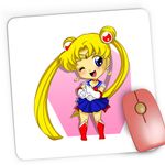 PC, gaming si accesorii - Periferice PC - Mousepad - Mousepad Gaming Sailor Moon Chibi Bebe Anime Manga, 21x19 cm - Infinity.ro