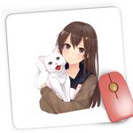 PC, gaming si accesorii - Periferice PC - Mousepad - Mousepad Gaming Haikyuu Cat Pisica Alba Anime Dragobete, 21x19 cm - Infinity.ro