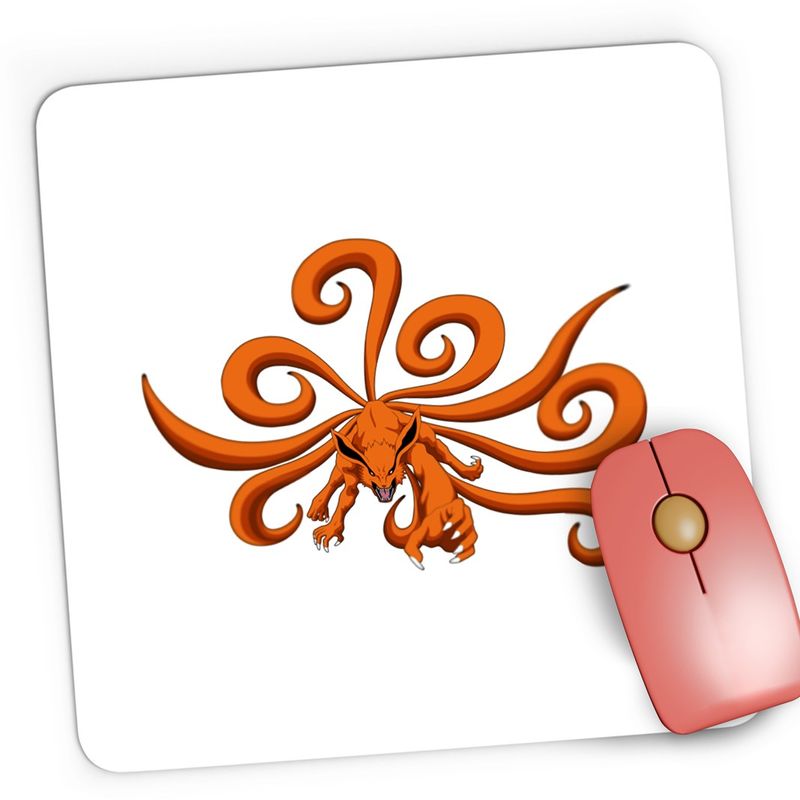 PC, gaming si accesorii - Periferice PC - Mousepad - Mousepad Gaming Naruto Dragon Vulpe Orange Fox Anime, 21x19 cm - Infinity.ro