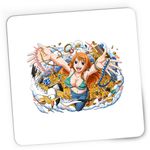 PC, gaming si accesorii - Periferice PC - Mousepad - Mousepad Gaming One Piece Nami Comoara Pirati Cat Anime, 21x19 cm - Infinity.ro