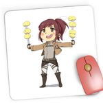 PC, gaming si accesorii - Periferice PC - Mousepad - Mousepad Gaming Mikasa Ackerman Attack Titan Manga Anime, 21x19 cm - Infinity.ro