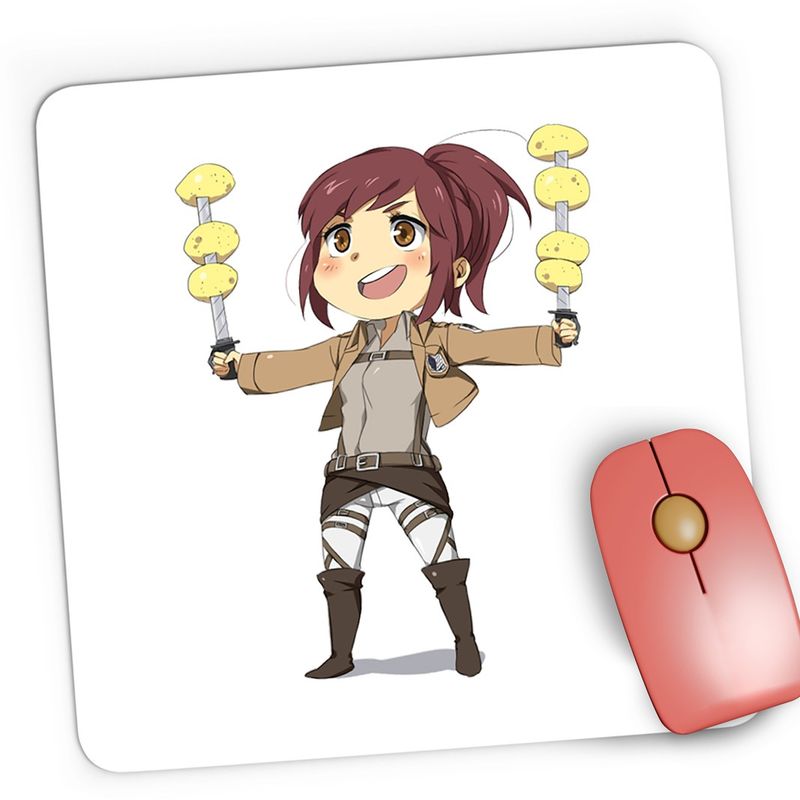 PC, gaming si accesorii - Periferice PC - Mousepad - Mousepad Gaming Mikasa Ackerman Attack Titan Manga Anime, 21x19 cm - Infinity.ro