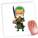 PC, gaming si accesorii - Periferice PC - Mousepad - Mousepad Gaming Roronoa Zoro Chibi One Piece Bebe Samurai Ninja, 21x19 cm - Infinity.ro