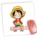 PC, gaming si accesorii - Periferice PC - Mousepad - Mousepad Gaming Monkey D Luffy One Piece Roblox Anime, 21x19 cm - Infinity.ro