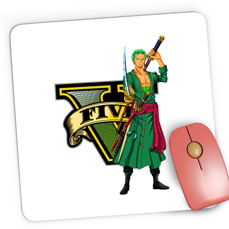 PC, gaming si accesorii - Periferice PC - Mousepad - Mousepad Gaming One Piece Roronoa Zoro GTA Anime Zorro, 21x19 cm - Infinity.ro