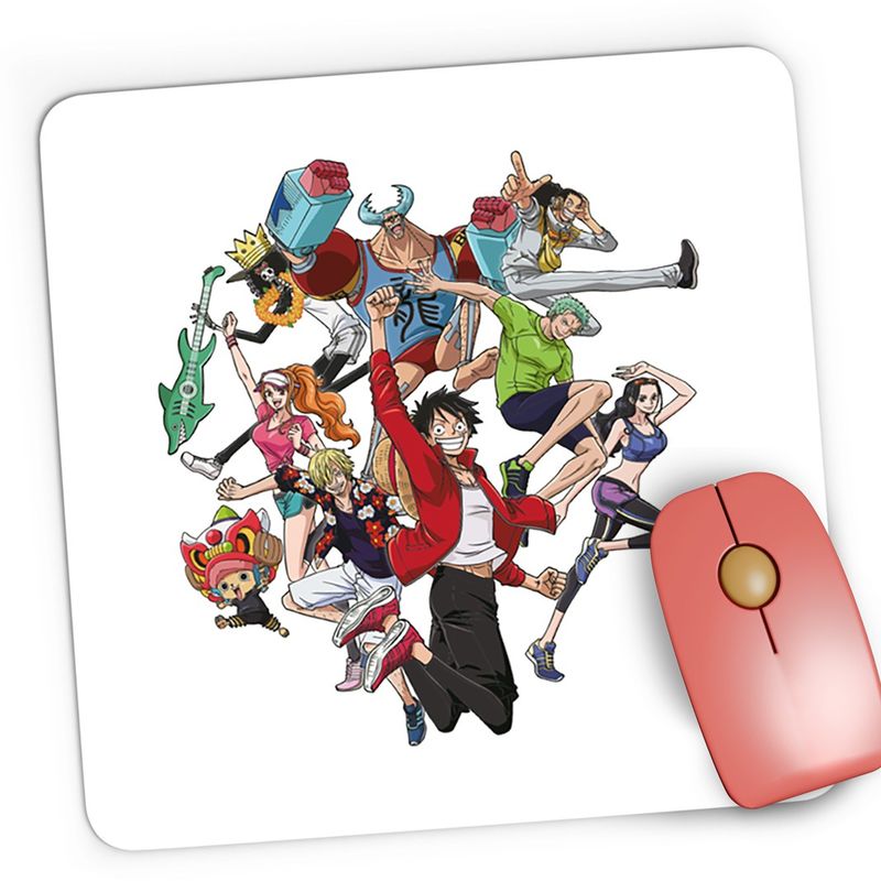PC, gaming si accesorii - Periferice PC - Mousepad - Mousepad Gaming One Piece Crew Echipaj Pirati Monkey Luffy Gang, 21x19 cm - Infinity.ro