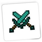 PC, gaming si accesorii - Periferice PC - Mousepad - Mousepad Gaming Two Diamond Swords Minecraft, 21x19 cm - Infinity.ro