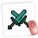 PC, gaming si accesorii - Periferice PC - Mousepad - Mousepad Gaming Two Diamond Swords Minecraft, 21x19 cm - Infinity.ro