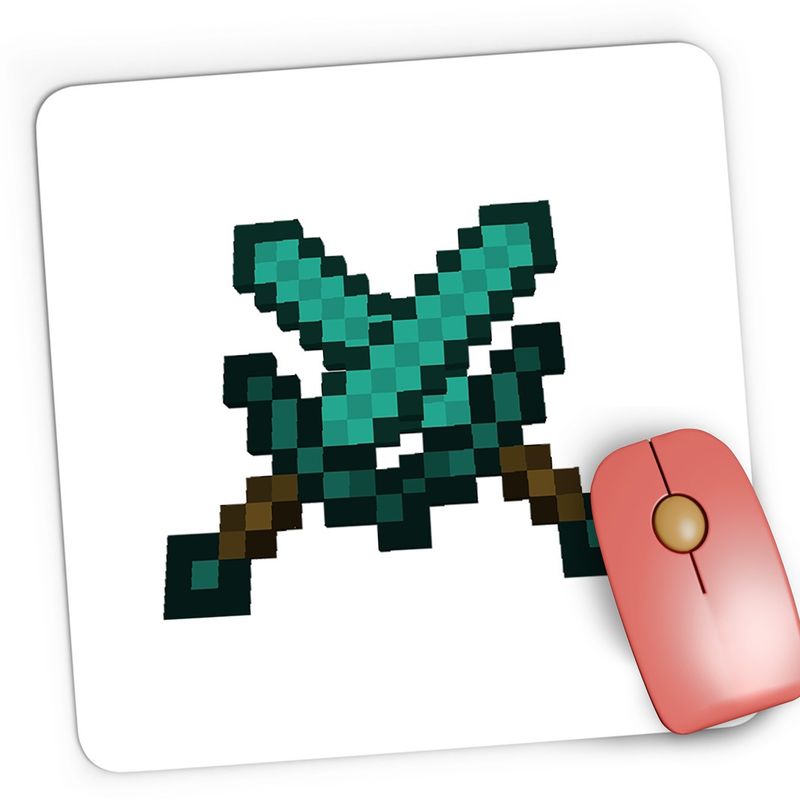 PC, gaming si accesorii - Periferice PC - Mousepad - Mousepad Gaming Two Diamond Swords Minecraft, 21x19 cm - Infinity.ro