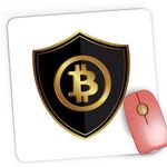 PC, gaming si accesorii - Periferice PC - Mousepad - Mousepad Gaming Bitcoin Shield Blockchain, 21x19 cm - Infinity.ro