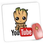 PC, gaming si accesorii - Periferice PC - Mousepad - Mousepad Gaming Baby Groot Youtube Youtuber, 21x19 cm - Infinity.ro