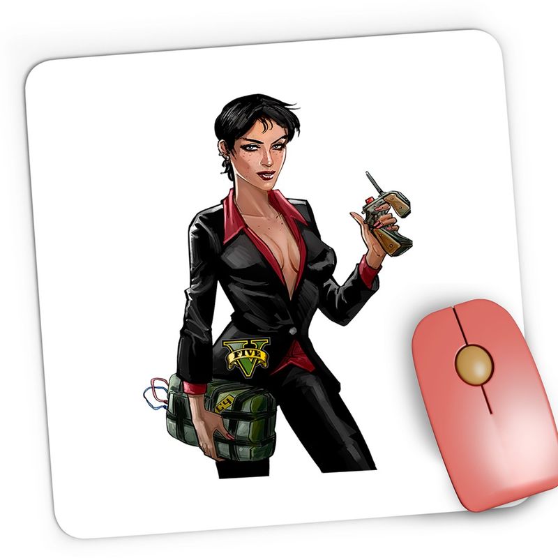 PC, gaming si accesorii - Periferice PC - Mousepad - Mousepad Gaming Mechanic Women GTA V, 21x19 cm - Infinity.ro