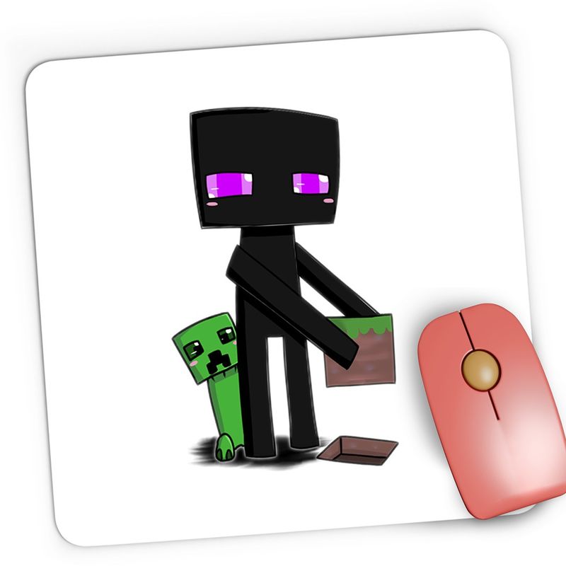 PC, gaming si accesorii - Periferice PC - Mousepad - Mousepad Gaming Enderman Creeper Builder Minecraft, 21x19 cm - Infinity.ro