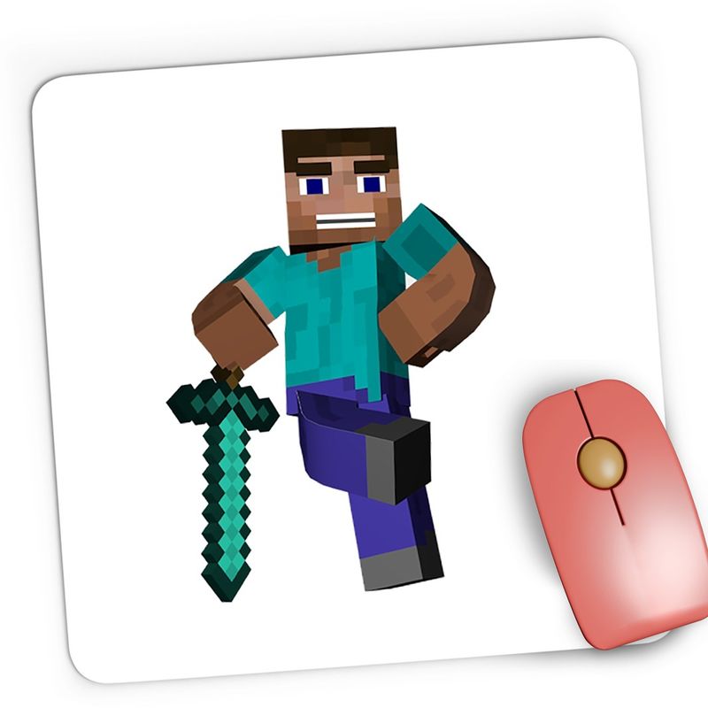 PC, gaming si accesorii - Periferice PC - Mousepad - Mousepad Gaming Steve Warrior Minecraft, 21x19 cm - Infinity.ro