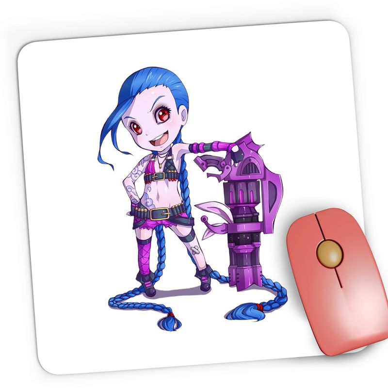 PC, gaming si accesorii - Periferice PC - Mousepad - Mousepad Gaming League of Legends Champion Jinx Magic Gun LoL, 21x19 cm - Infinity.ro