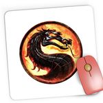 PC, gaming si accesorii - Periferice PC - Mousepad - Mousepad Gaming Mortal Kombat Logo Emblem Game Dragon Symbol, 21x19 cm - Infinity.ro
