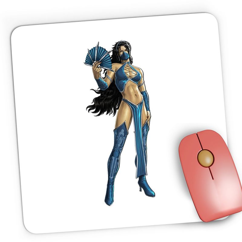 PC, gaming si accesorii - Periferice PC - Mousepad - Mousepad Gaming Mortal Kombat Mileena Shao Kahn Kitana Blue, 21x19 cm - Infinity.ro