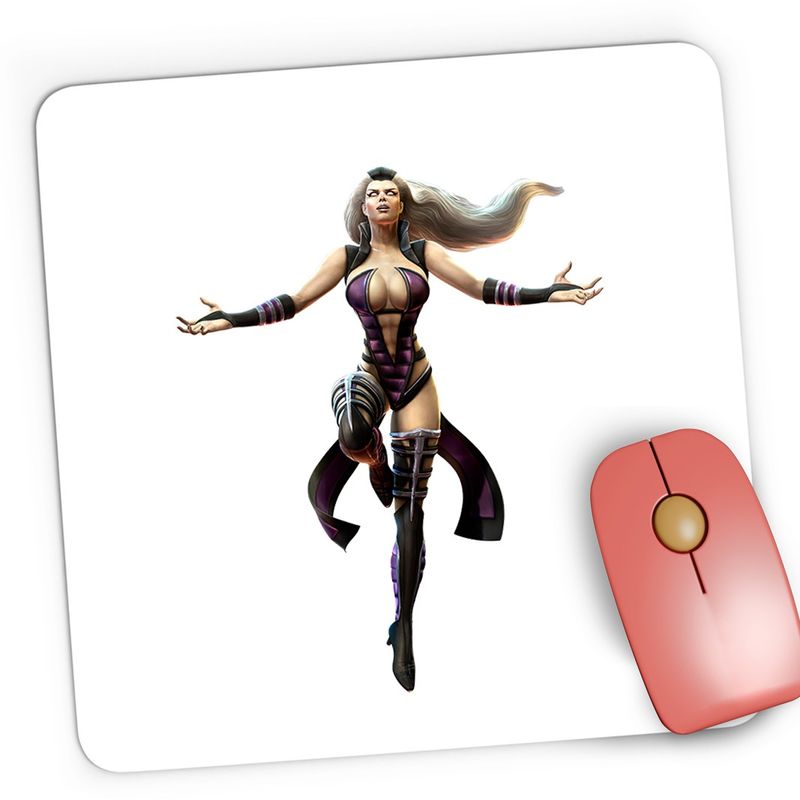 PC, gaming si accesorii - Periferice PC - Mousepad - Mousepad Gaming Mortal Kombat Sindel Shao Kahn Violet Gold Hair, 21x19 cm - Infinity.ro