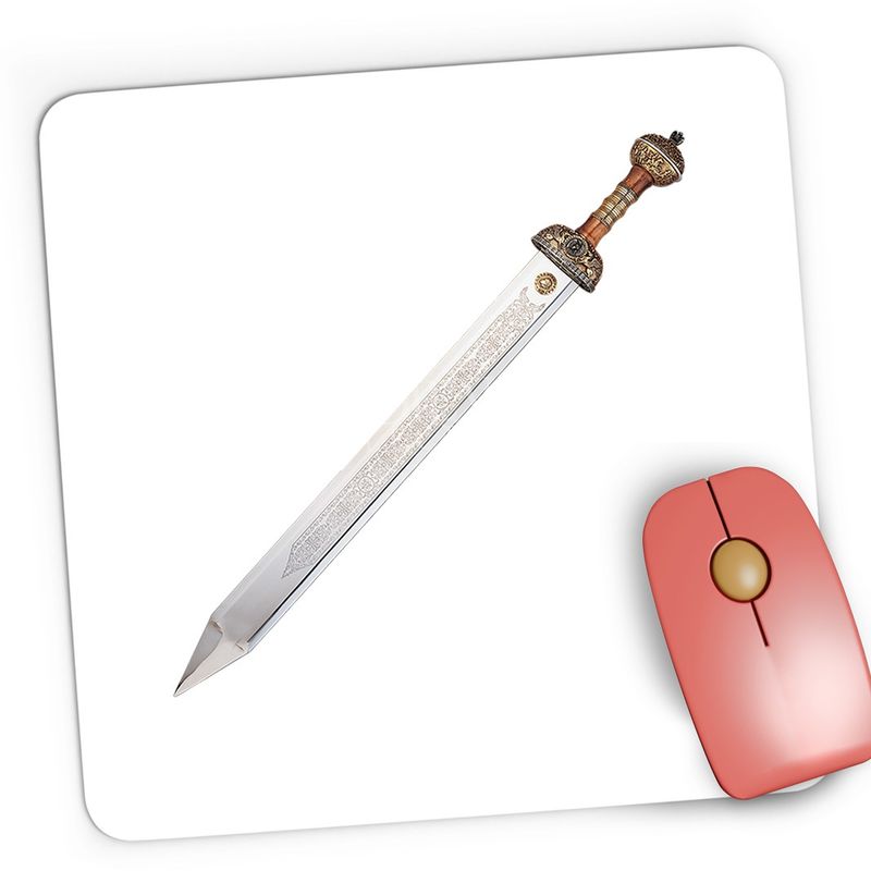 PC, gaming si accesorii - Periferice PC - Mousepad - Mousepad Gaming Age Of Empires Gladius Ancient Rome Sword Dagger Weapon, 21x19 cm - Infinity.ro