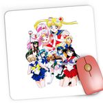 PC, gaming si accesorii - Periferice PC - Mousepad - Mousepad Gaming Sailor Moon Toata Echipa Naoko Takeuchi Anime, 21x19 cm - Infinity.ro