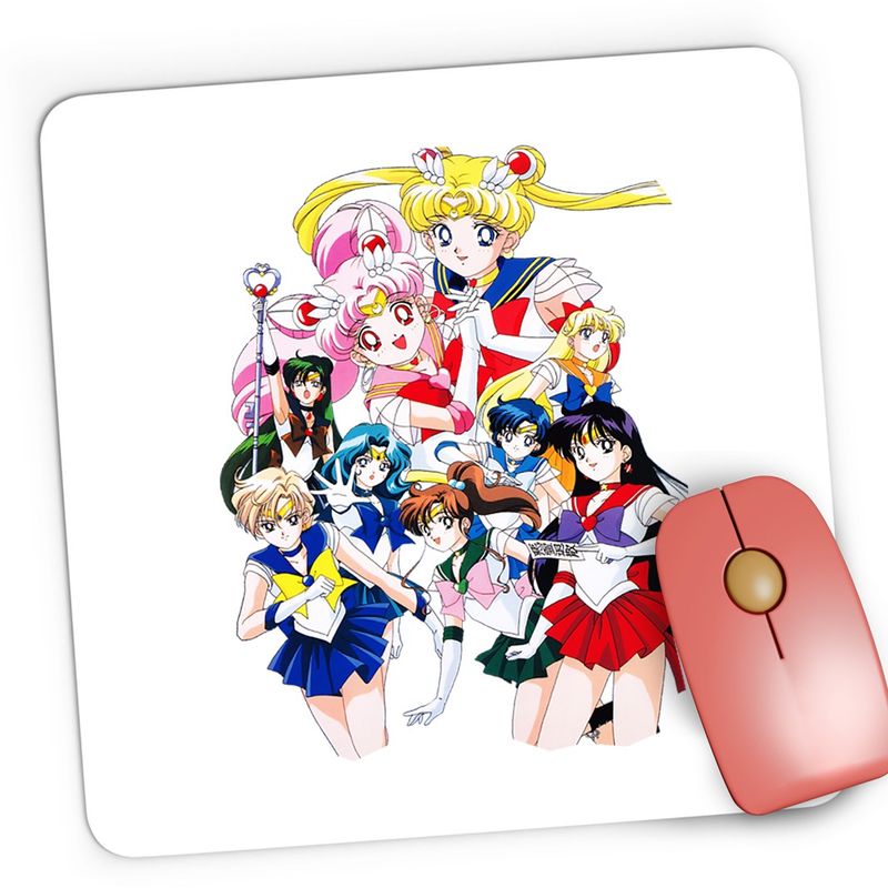 PC, gaming si accesorii - Periferice PC - Mousepad - Mousepad Gaming Sailor Moon Toata Echipa Naoko Takeuchi Anime, 21x19 cm - Infinity.ro