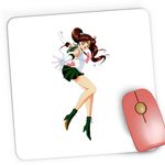 PC, gaming si accesorii - Periferice PC - Mousepad - Mousepad Gaming Jupiter Sailor Moon Green Anime, 21x19 cm - Infinity.ro