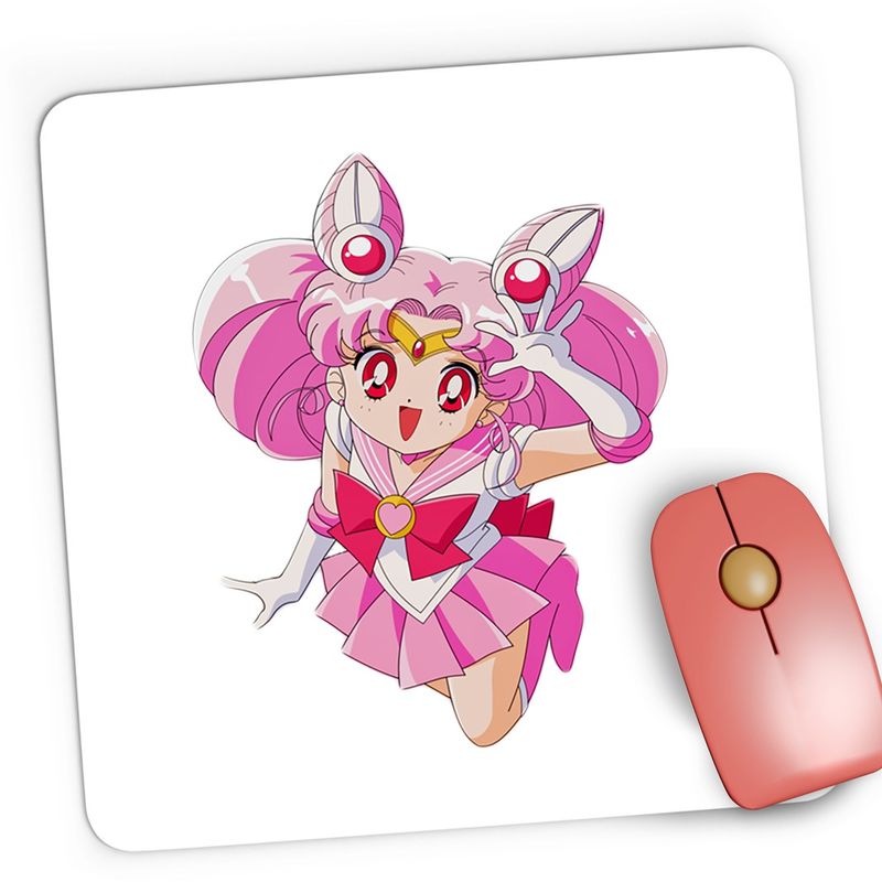 PC, gaming si accesorii - Periferice PC - Mousepad - Mousepad Gaming Sailor Moon Chibiusa Pink Craciun, 21x19 cm - Infinity.ro