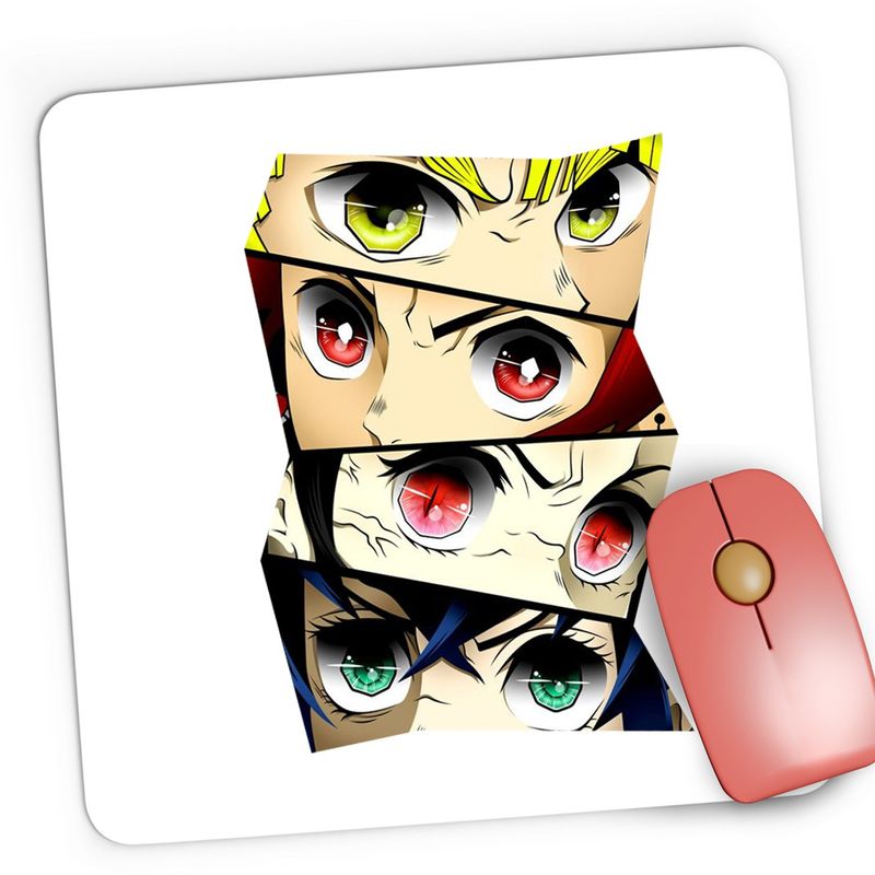 PC, gaming si accesorii - Periferice PC - Mousepad - Mousepad Gaming Kimetsu no Yaiba Blande Priviri Dark Anime, 21x19 cm - Infinity.ro