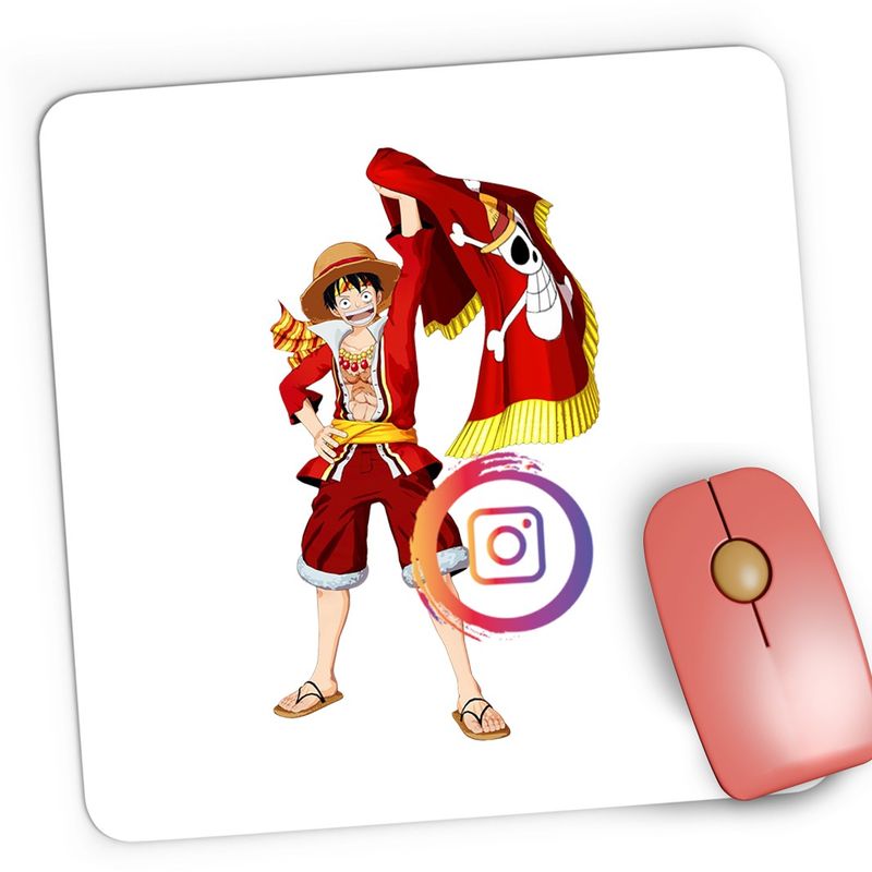 PC, gaming si accesorii - Periferice PC - Mousepad - Mousepad Gaming One Piece Luffy Intagram Creator Insta, 21x19 cm - Infinity.ro