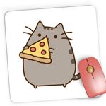 PC, gaming si accesorii - Periferice PC - Mousepad - Mousepad Gaming Pusheen Cat Pizza Pisica Kitten Meow, 21x19 cm - Infinity.ro
