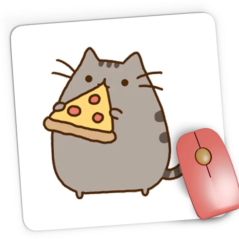 PC, gaming si accesorii - Periferice PC - Mousepad - Mousepad Gaming Pusheen Cat Pizza Pisica Kitten Meow, 21x19 cm - Infinity.ro