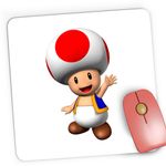 PC, gaming si accesorii - Periferice PC - Mousepad - Mousepad Gaming Super Mario Bros Mushroom Ciuperca Toad, 21x19 cm - Infinity.ro