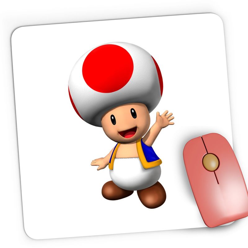 PC, gaming si accesorii - Periferice PC - Mousepad - Mousepad Gaming Super Mario Bros Mushroom Ciuperca Toad, 21x19 cm - Infinity.ro