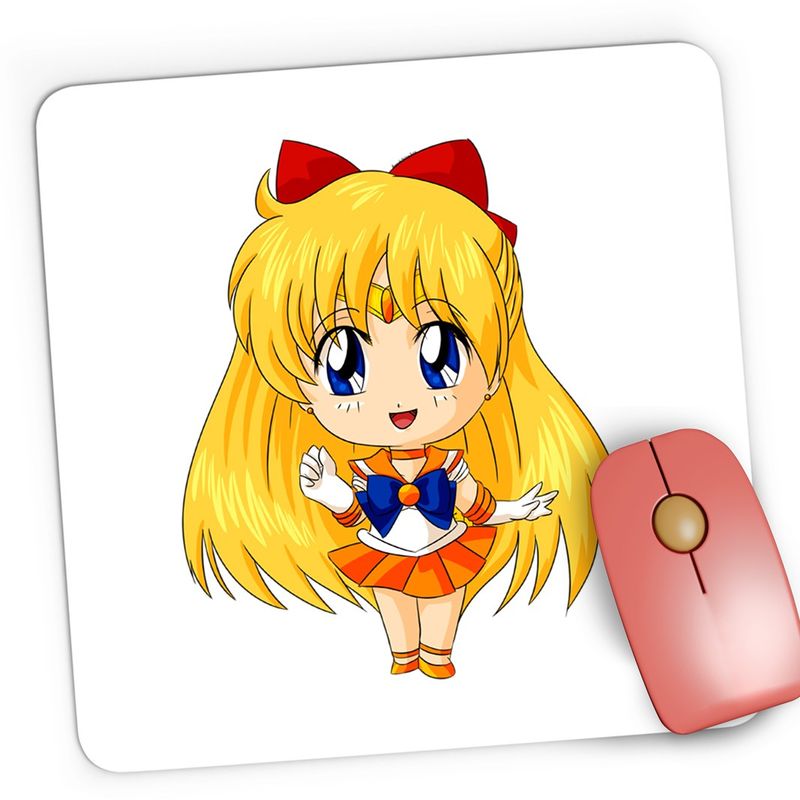 PC, gaming si accesorii - Periferice PC - Mousepad - Mousepad Gaming Sailor Moon Venus Ochi Albastri Chibi, 21x19 cm - Infinity.ro