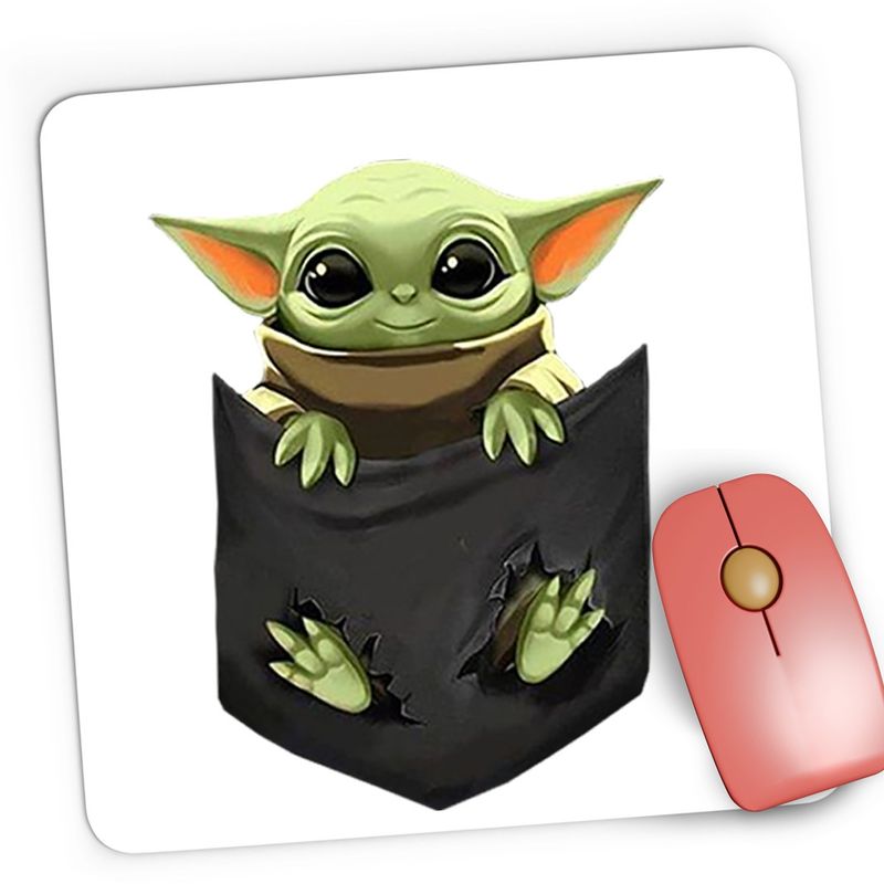 PC, gaming si accesorii - Periferice PC - Mousepad - Mousepad Gaming Baby Yoda Pocket, Star Wars, Mandalorian, 21x19 cm - Infinity.ro