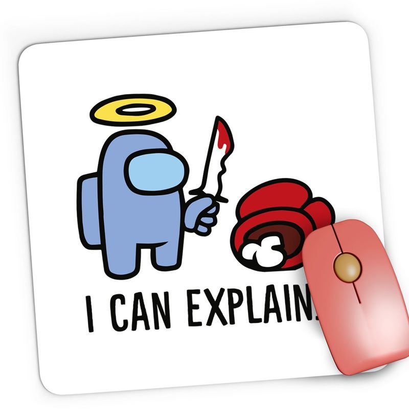PC, gaming si accesorii - Periferice PC - Mousepad - Mousepad Gaming I can explain Among Us, 21x19 cm - Infinity.ro