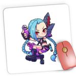 PC, gaming si accesorii - Periferice PC - Mousepad - Mousepad Gaming League of Legends Jinks LoL Fan Art Girl, 21x19 cm - Infinity.ro