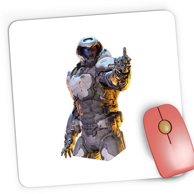 PC, gaming si accesorii - Periferice PC - Mousepad - Mousepad Gaming Quake Master Halo Anniversary Middle Finger Injury Bad Boy, 21x19 cm - Infinity.ro