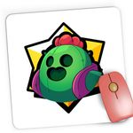 PC, gaming si accesorii - Periferice PC - Mousepad - Mousepad Gaming Brawl Stars Spike Green, 21x19 cm - Infinity.ro