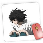 PC, gaming si accesorii - Periferice PC - Mousepad - Mousepad Gaming Death Note L Detectiv Tsugumi Ohba Anime Manga, 21x19 cm - Infinity.ro