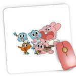 PC, gaming si accesorii - Periferice PC - Mousepad - Mousepad Gaming Lumea lui Gumball Familie Animatie, 21x19 cm - Infinity.ro