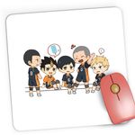 PC, gaming si accesorii - Periferice PC - Mousepad - Mousepad Gaming Haikyuu Team Echipa Volei Chibi Haikyu!!, 21x19 cm - Infinity.ro