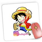 PC, gaming si accesorii - Periferice PC - Mousepad - Mousepad Gaming One Piece Luffy Instagram Creator Insta Gamer, 21x19 cm - Infinity.ro