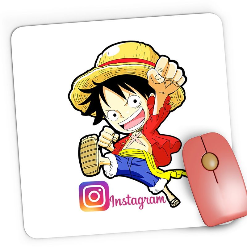 PC, gaming si accesorii - Periferice PC - Mousepad - Mousepad Gaming One Piece Luffy Instagram Creator Insta Gamer, 21x19 cm - Infinity.ro