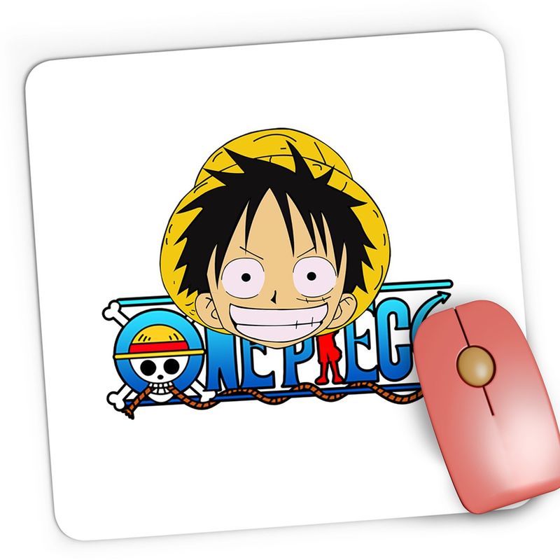 PC, gaming si accesorii - Periferice PC - Mousepad - Mousepad Gaming One Piece Straw Hat Pirates Luffy Capitan Echipaj, 21x19 cm - Infinity.ro